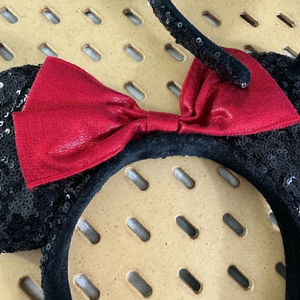 Disney Parks sequin Classic Bow Minnie Mouse sets of 2 Hair HeadBands‎